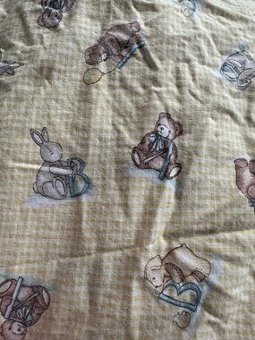 Nursery Animal Print crib sheet yellow gingham